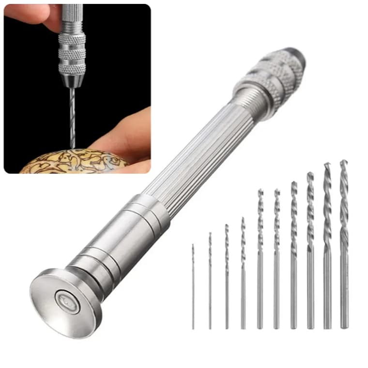 Mini Micro Furadeira Manual De Alta Precisão + 10 Brocas