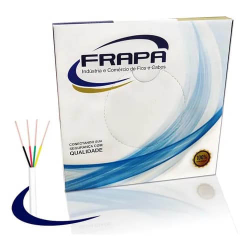 Cabo De Alarme Interfone 4 Vias 0,40mm Cftv Caixa Com 100m (metros)