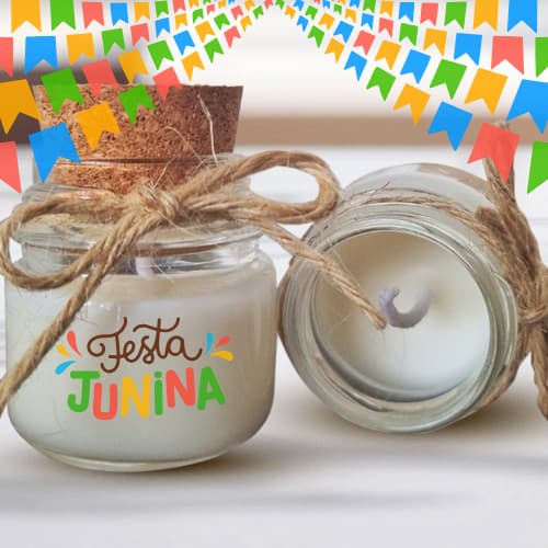 kit com 10 Mini velas personalizadas festa junina arraia são joão