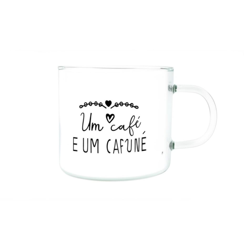 Caneca de Vidro 260ml Um Café e Um Cafuné