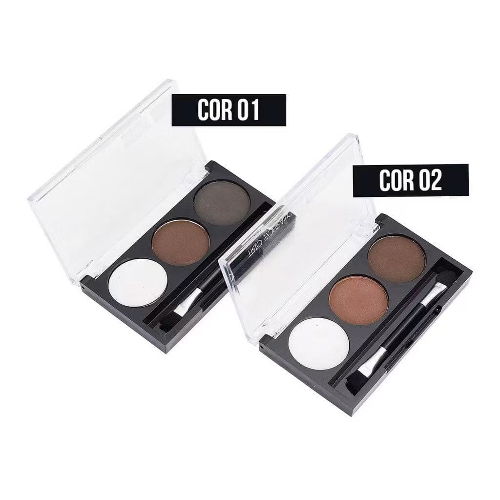 Trio Para Sobrancelha Perfeitas Vivai com Primer, Sombras e Pincel