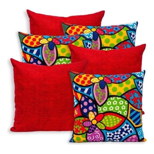 Kit 6 Almofadas Lisas e Estampadas 40cm x 40cm Confira já!