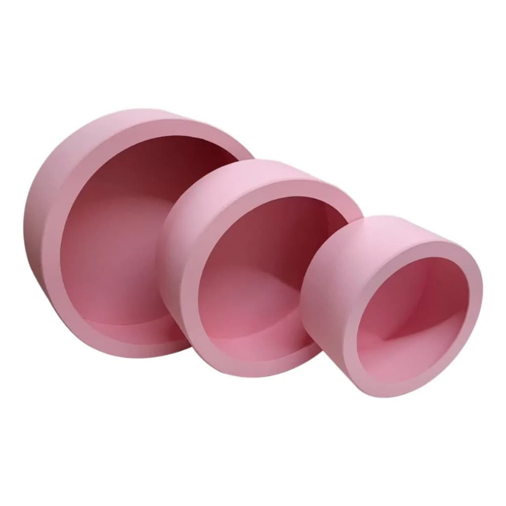 kit com trio de nichos rosa bebe