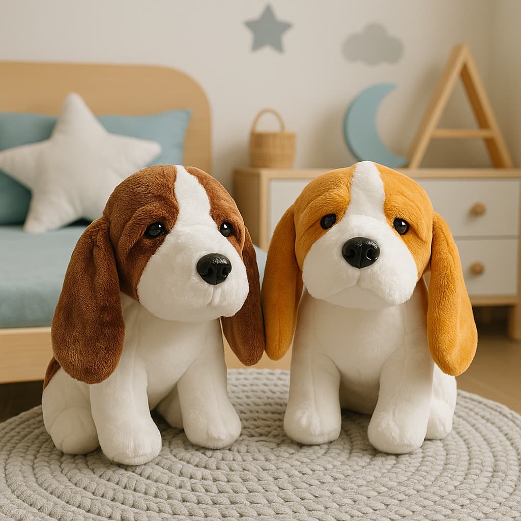 Brinquedo De Pelúcia Realista Cachorro Com Ventosa Ideal Para Bebês Crianças E Decoração De Ambientes Infantis