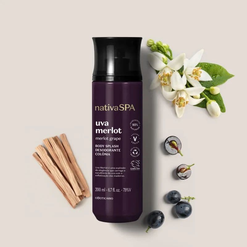 Body Splash Desodorante Colônia Nativa Spa Uva Merlot 200ml