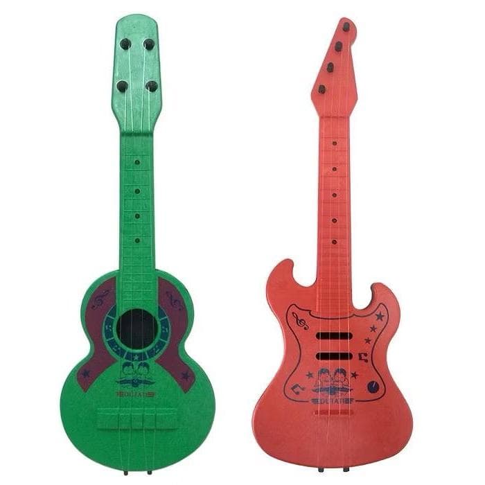 Guitarra e Violão Infantil 4 Cordas Musical Instrumento Brinquedo Educacional Criança Cores Sortidas