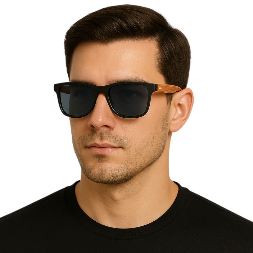 Óculos De Sol Bambu Madeira Unissex Quadrado Proteção UV400