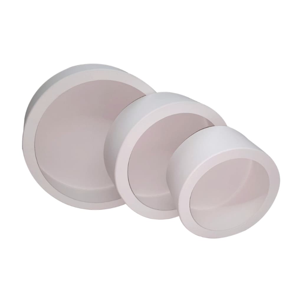 kit com trio de nichos redondo branco decorativo quarto de bebê