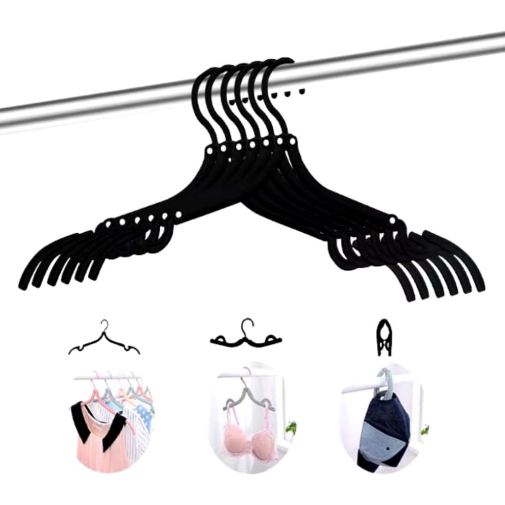 Kit 30 Cabides De Roupas Dobrável Multifuncionais Viagem Retrátil Portátil