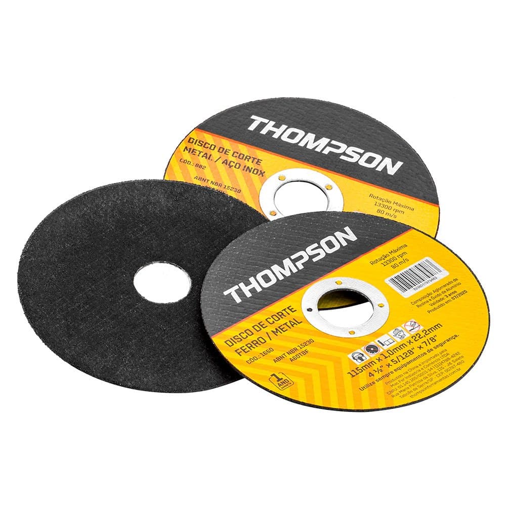Disco de Corte Metal/Aço INOX 115 x 1,0 x 22,2mm 1 unidade Thompson