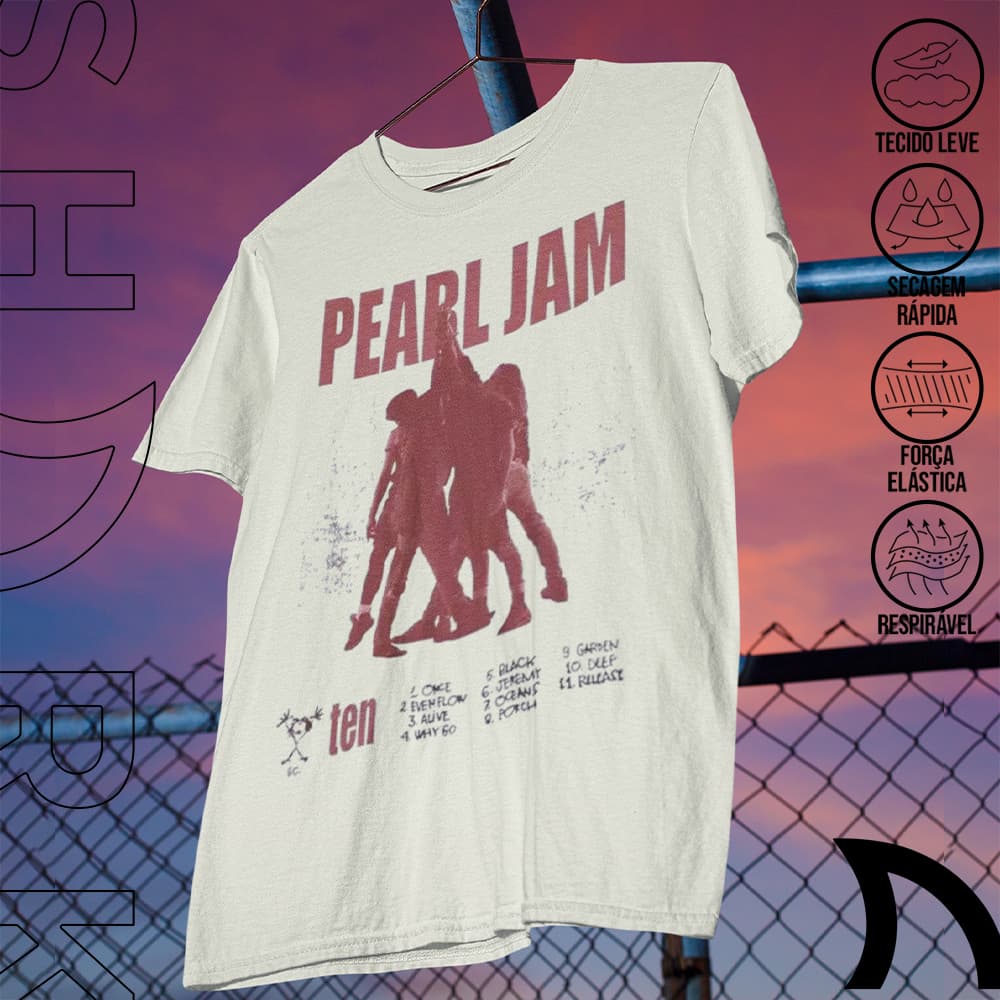 Camiseta Basica e OVERSIZED Pearl Jam Ten Dark Matter Tracklist Banda World Tour Unissex
