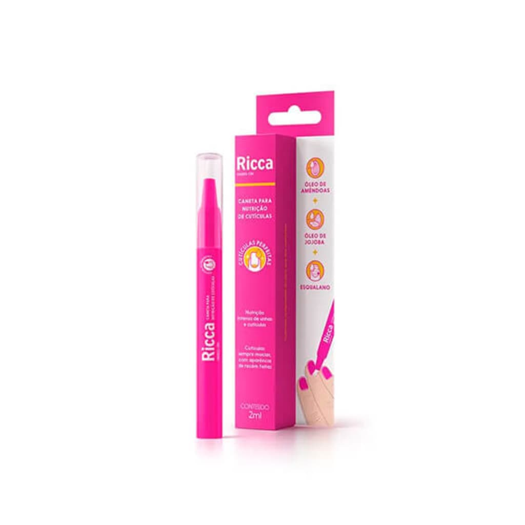 Caneta para Nutrição de Cutículas com Óleo de Amêndoas e Jojoba Ricca