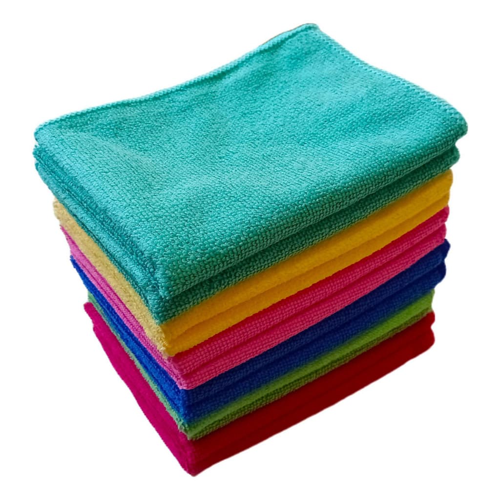 Kit até 60 Pano Microfibra 35x55cm Limpa Carro Vidro Prato Pia Limpeza Flanela Multiuso