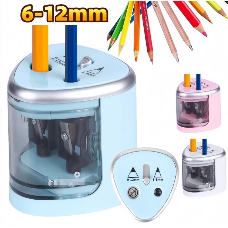 Apontador Elétrico Bateria para lápis Automático 6-12mm Multi-Funcional Operado Com 2 Furos