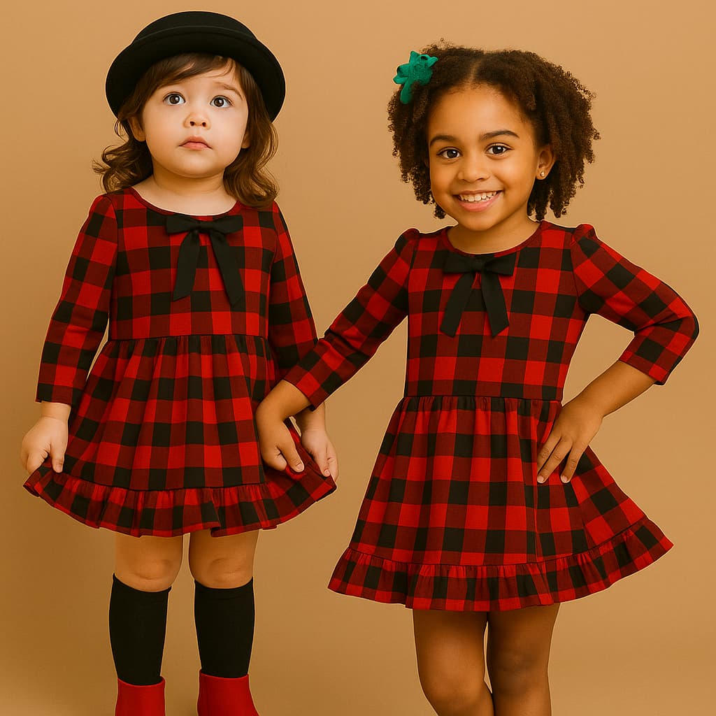 Vestido Xadrez Infantil Vermelho Criança Bebê Meninas Xadrez Festa Junina Quadrilha, arraia
