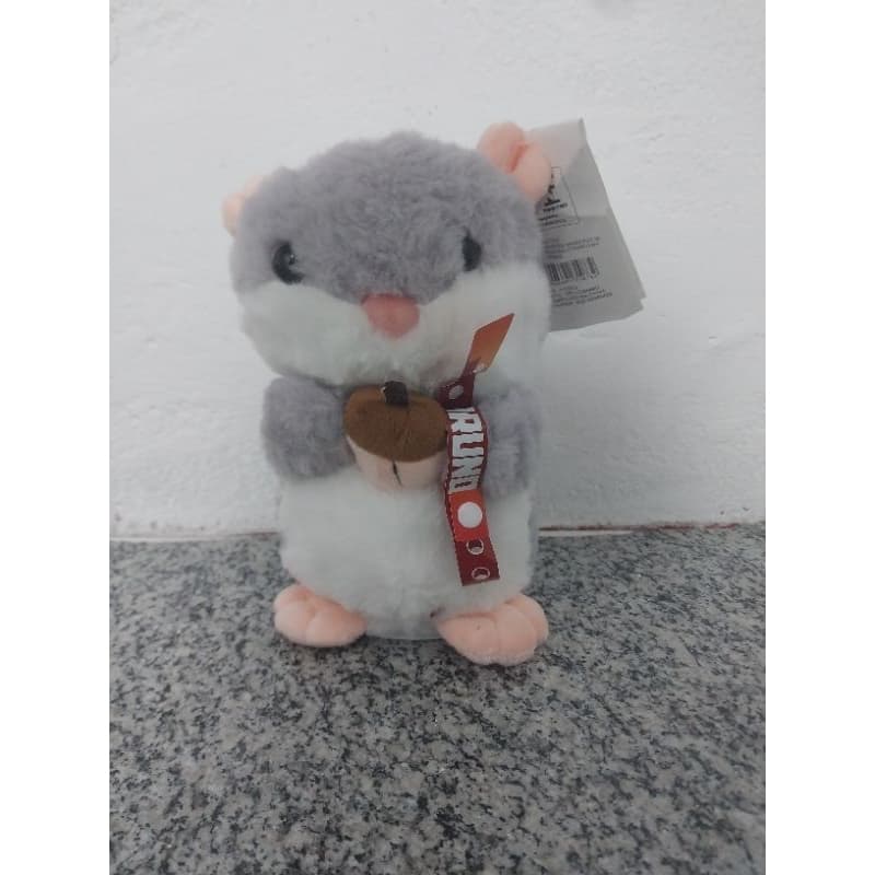 Brinquedo Pelúcia Eletrônica Hamster Bruno Mexe, Toca Música E Repete o que fala BR Machine