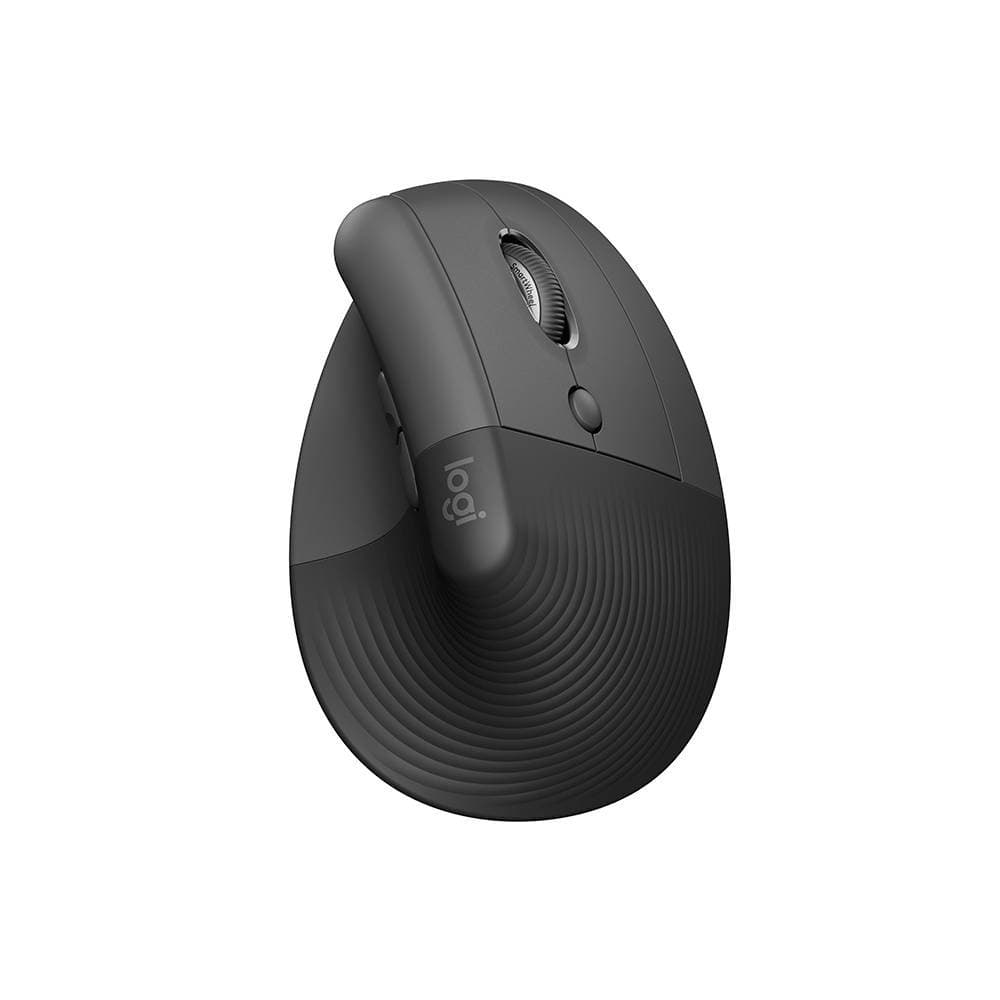 Mouse sem fio Logitech Lift Vertical Grafite Design Ergonomico Destro