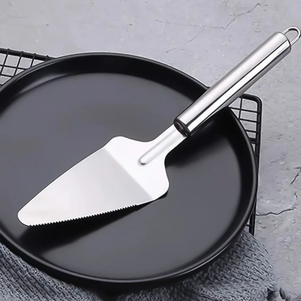 Espatula Pá Cortadora De Bolo Colher Para Fatiar Doces E Tortas Com Serra Pizza 25,5cm Confeitaria
