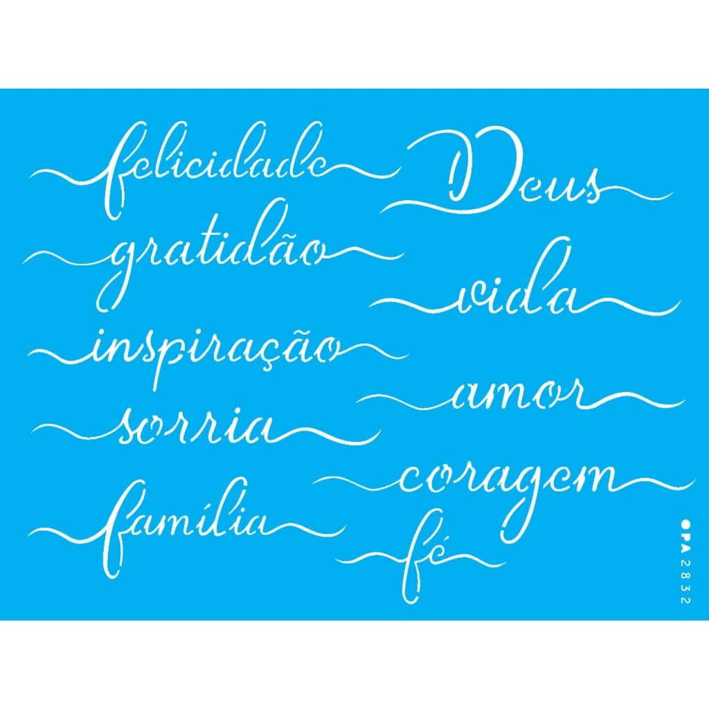 Stencil Opa 15x20 Palavras Lettering  OPA 2832