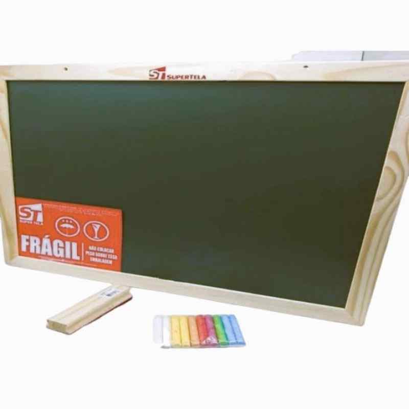 Lousa/Quadro escolar verde 120x90 - moldura em madeira