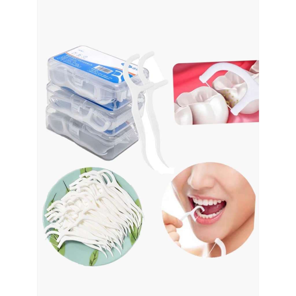 KIT 50/100 Pcs Fio Dental Picks Vara Dente Escova De Limpeza Palitos Dentes Combinação de palitos