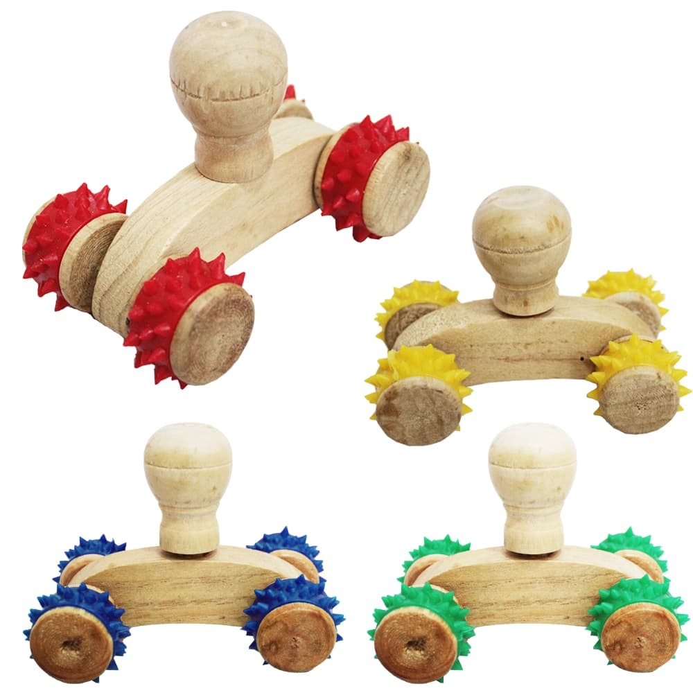 MASSAGEADOR DE MADEIRA CARRINHO 10X6X5,5CM Código 3842108