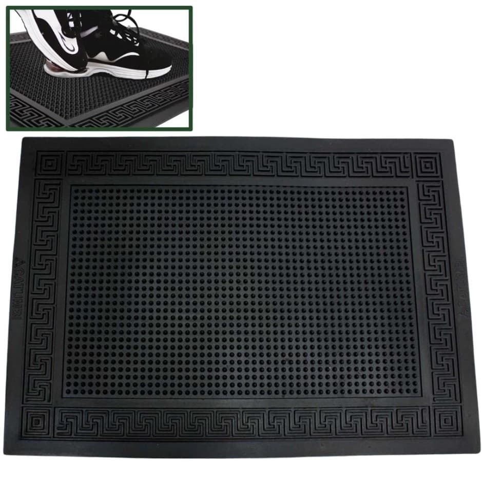 TAPETE CAPACHO 52x37 CM DE BORRACHA ENTRADA CASA DECORATIVO ANTIDERRAPANTE