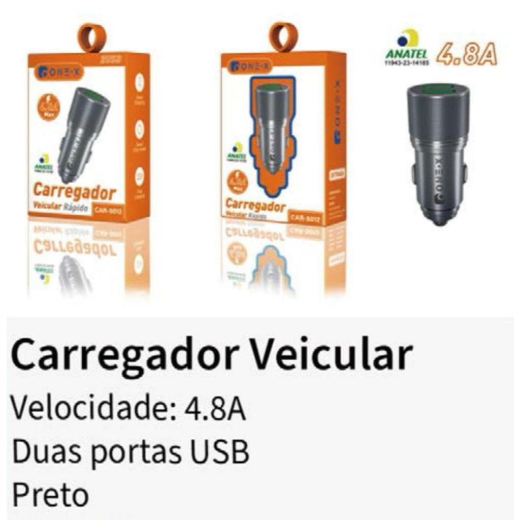 Carregador Veicular 4.8A Onex