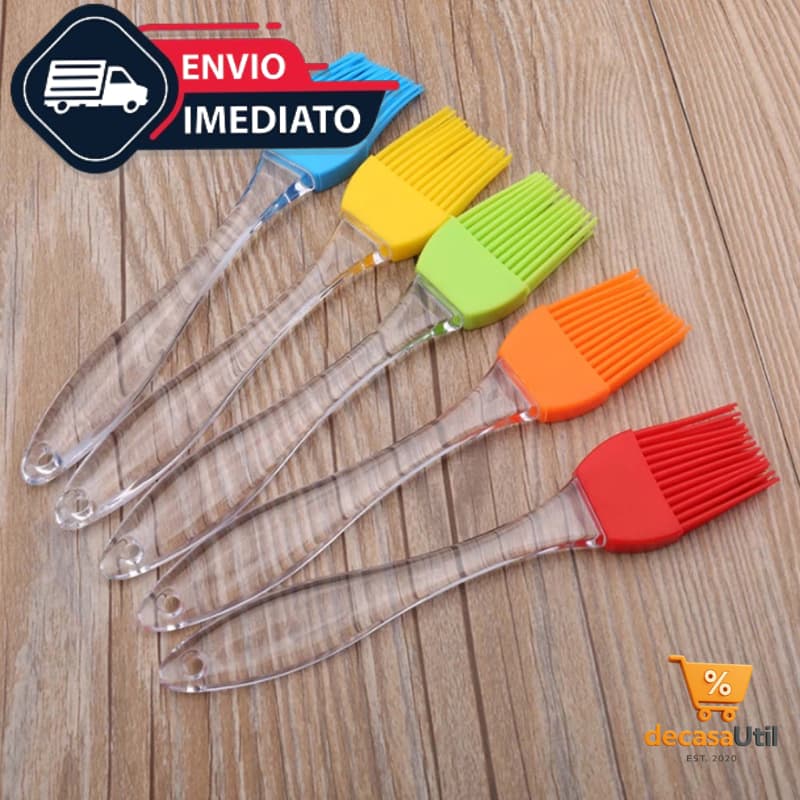 Kit Espátula + Pincel de Silicone com Cabo de Plástico