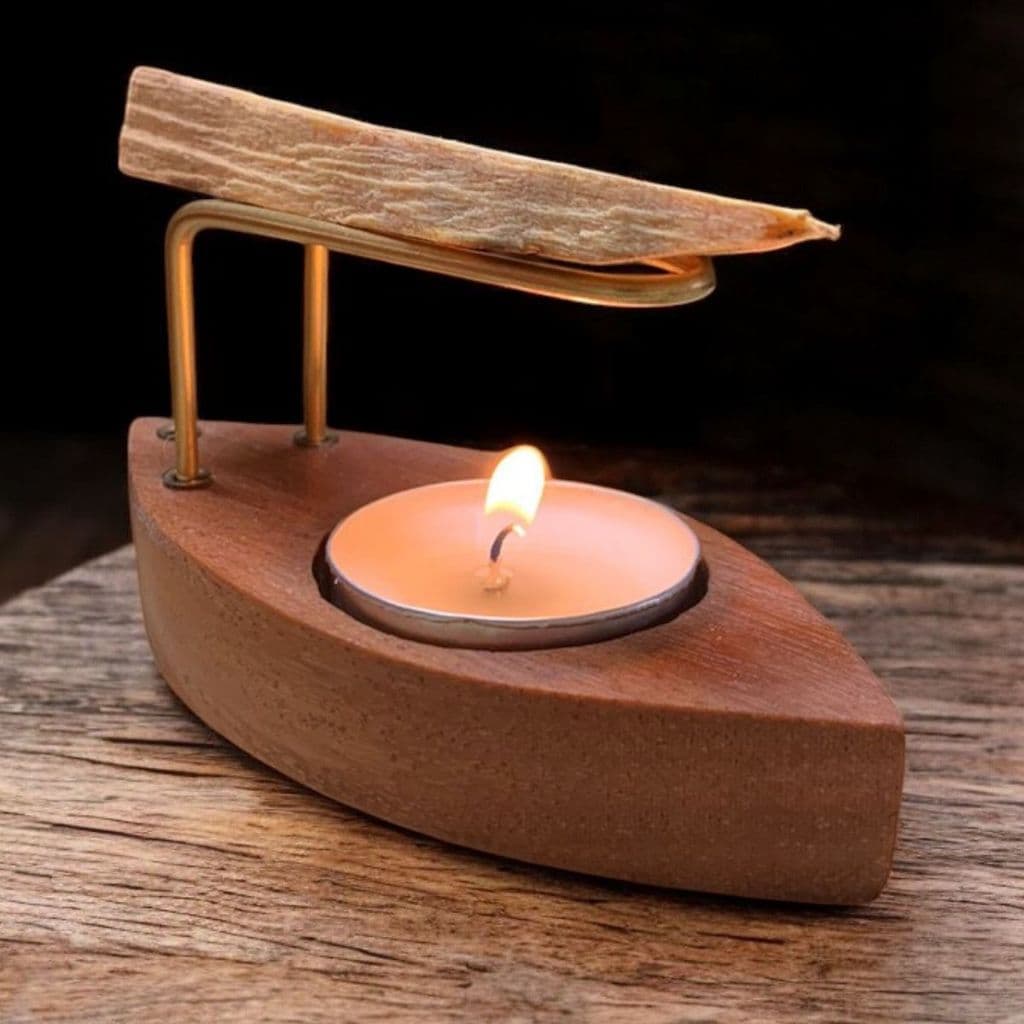 Incensário Palo Santo + 1vela + lasca de palo santo - Mais vendido