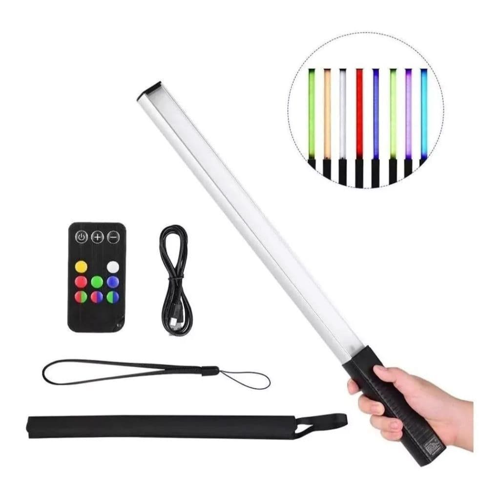Bastão Led Rgb Luxceo Q508 Profissional Com Controle Remoto Cor da estrutura Preto 110V/220V