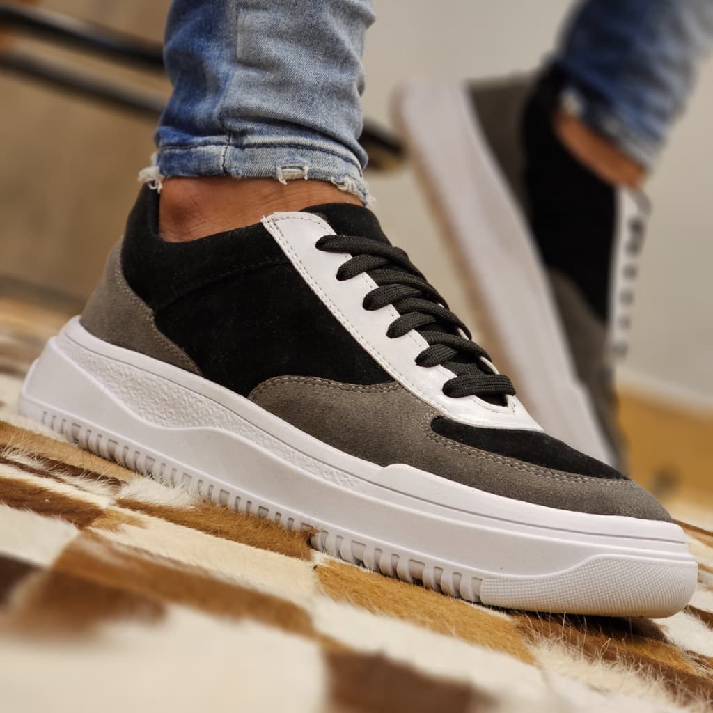 Tênis Sapatênis Masculino Sola Alta Grossa Casual Urbano Minimalista Moderno