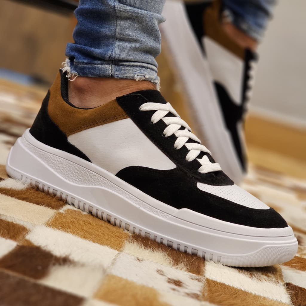 Tênis Sapatênis Sneaker Masculino Sola Alta Plataforma Casual Colorido Macio Versátil E Estiloso