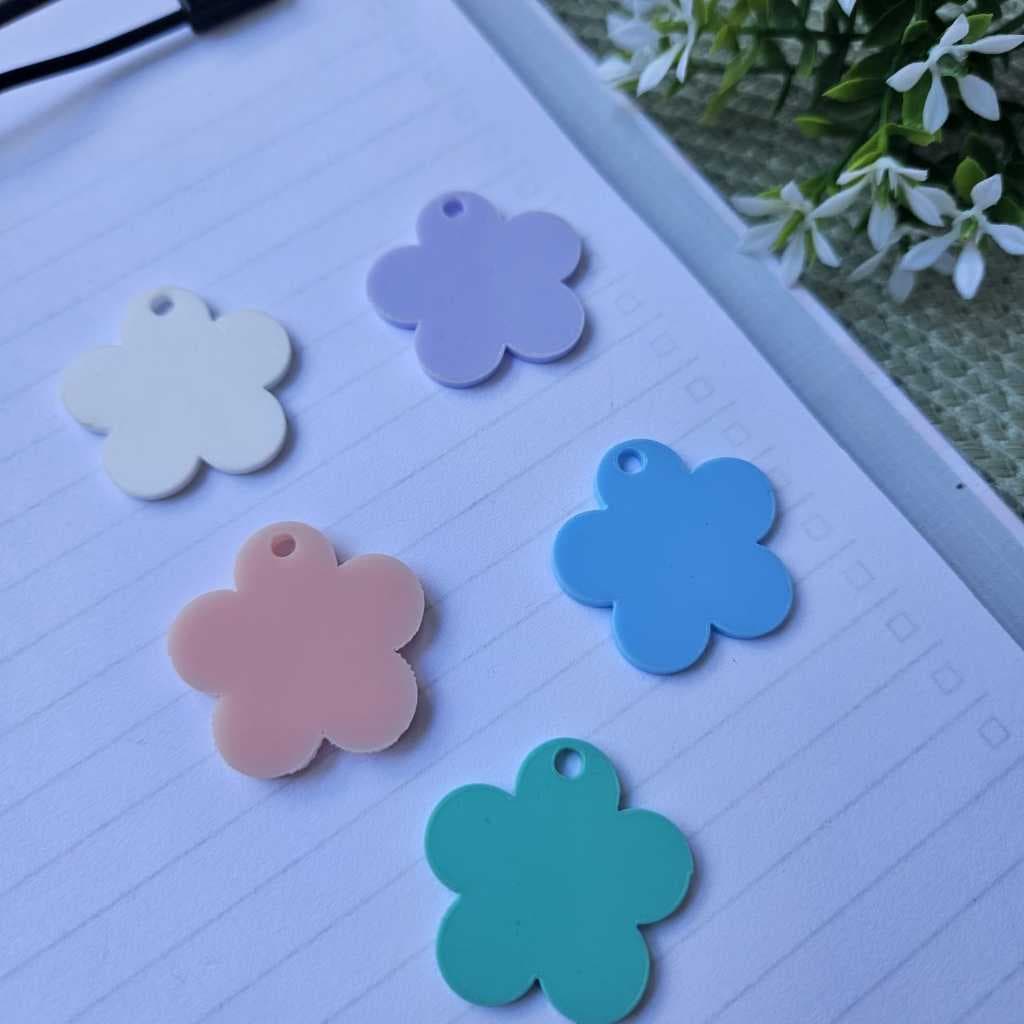 Kit Florzinha em Acrílico 3cm – Aplique para Chaveiro e Personalizados