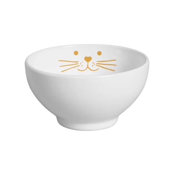 Tigela Comedouro/Bebedouro De Cerâmica Para Gatos Grande 550ml Pet Cat Branco