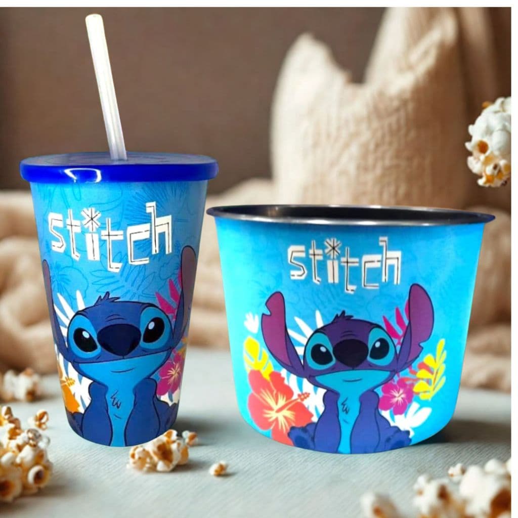 KIT PIPOQUEIRA 1.5L + COPO 550 ML STITCH - CINEMA LEMBRANCINHA PRESENTES