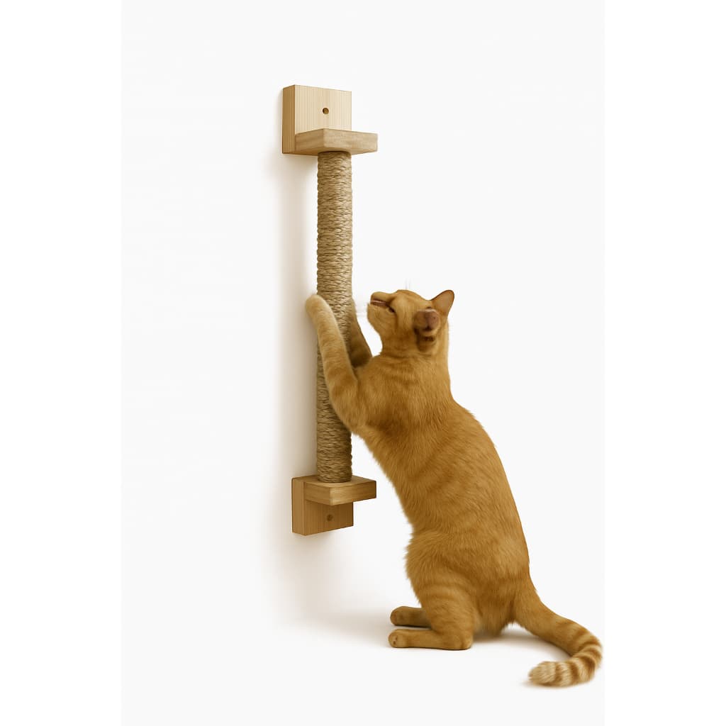 Arranhador de Parede para Gatos com Sisal Natural Vertical, Poste Brinquedo Pet Antiestresse Ideal para Casa e Gatil