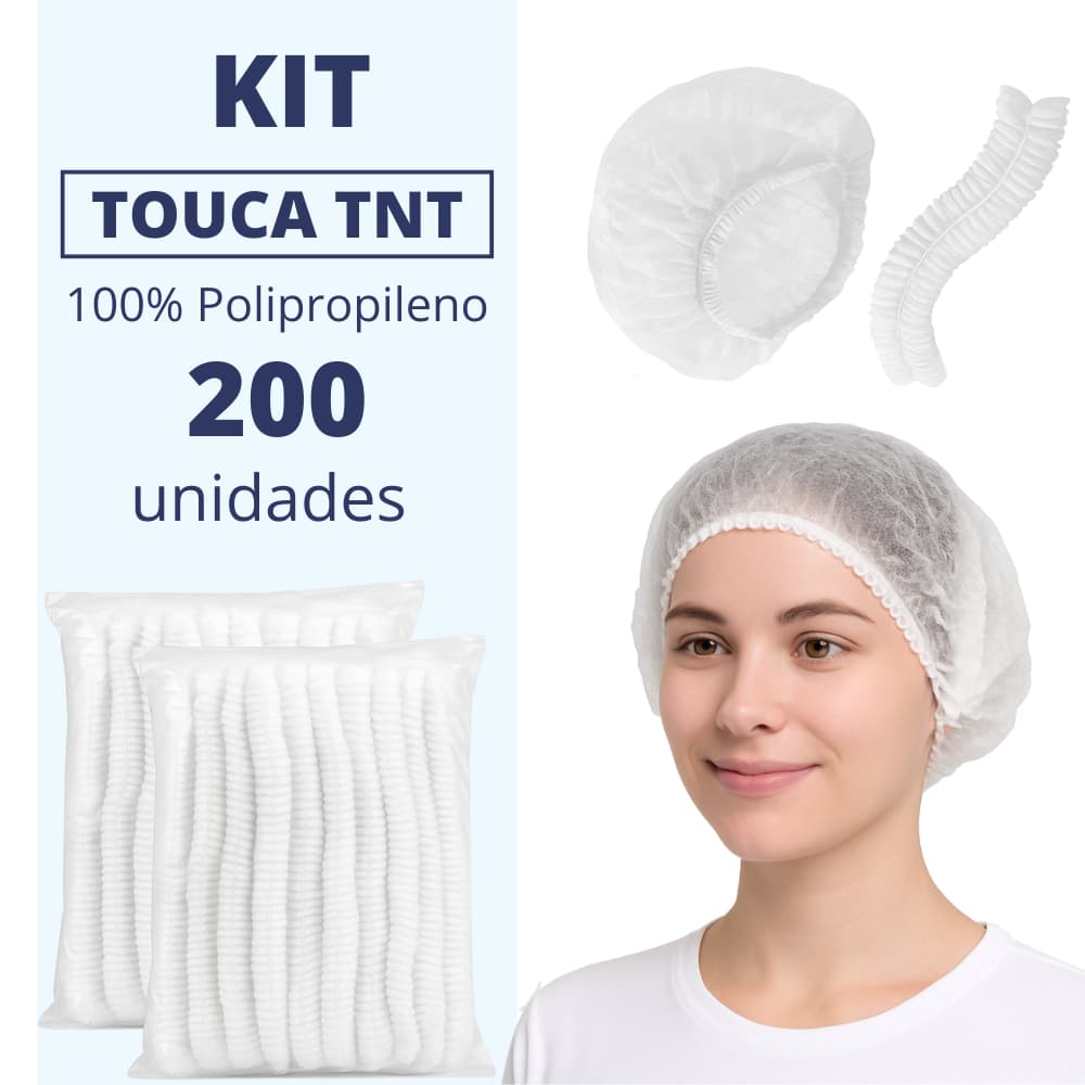 Touca Descartável TNT Pacote 200 Unidades