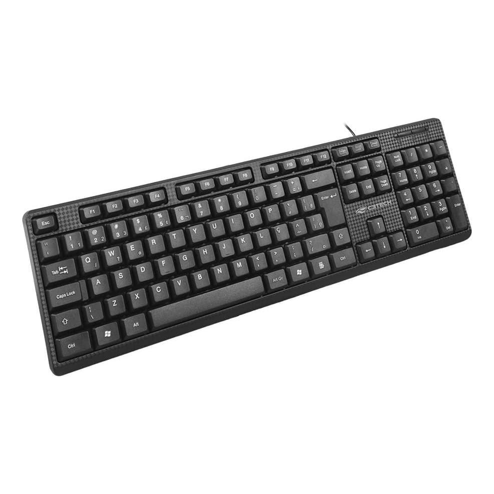 Teclado Usb Preto Com Fio Kb-14bk C3tech Kit Com 5 Atacado