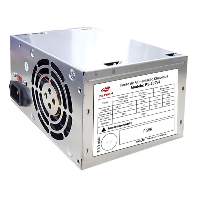 Fonte De Alimentação Para Pc C3tech Ps-200v4 200w 115v/230v Manual