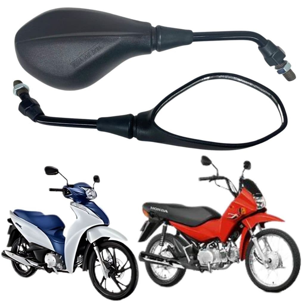 Par Retrovisor Mini Honda Pop 110i Biz 125 Esportivo Moto MODELO GS650 F800