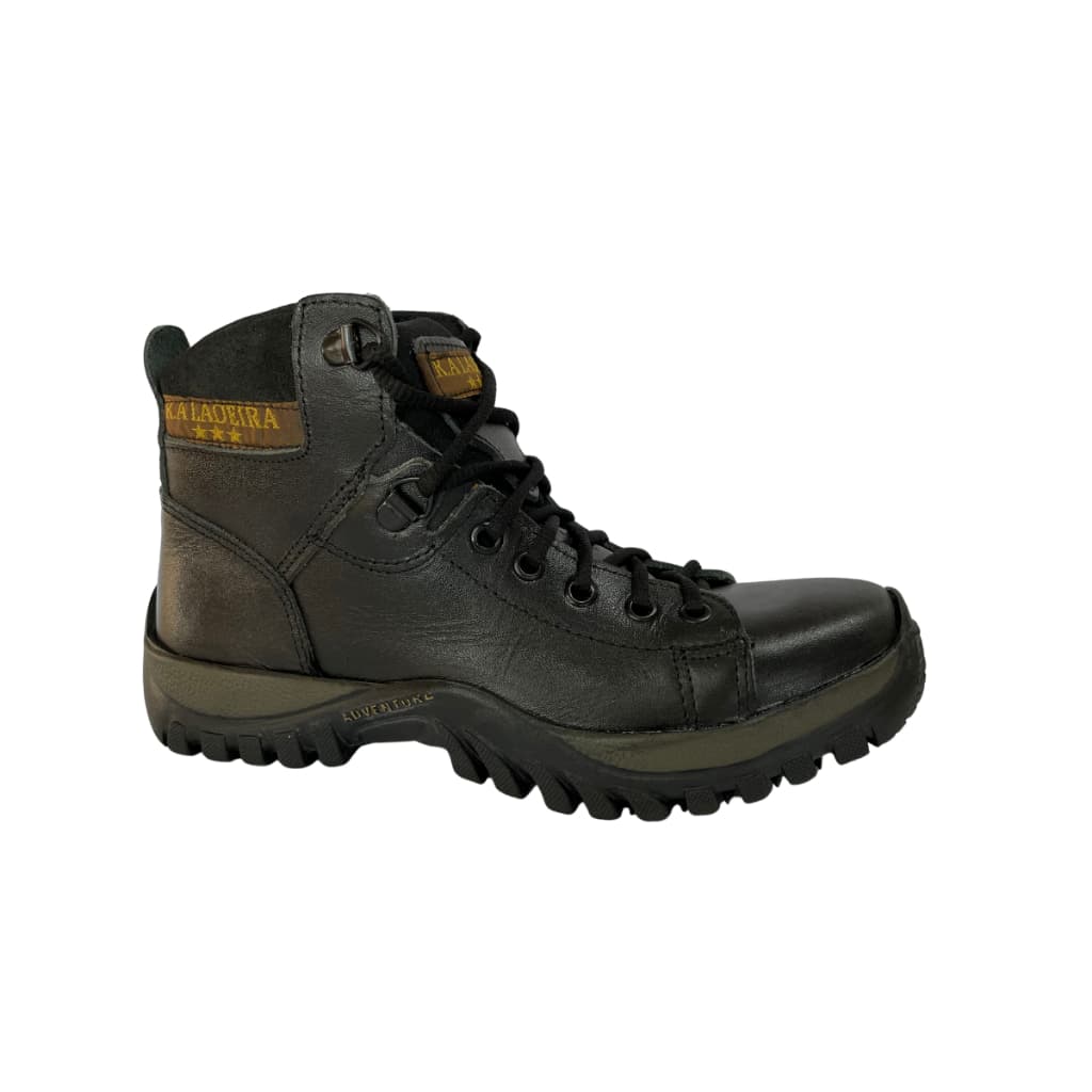 Bota Botina Couro Trekking Adventure Confortável Resistente Para Trilha e Caminhada