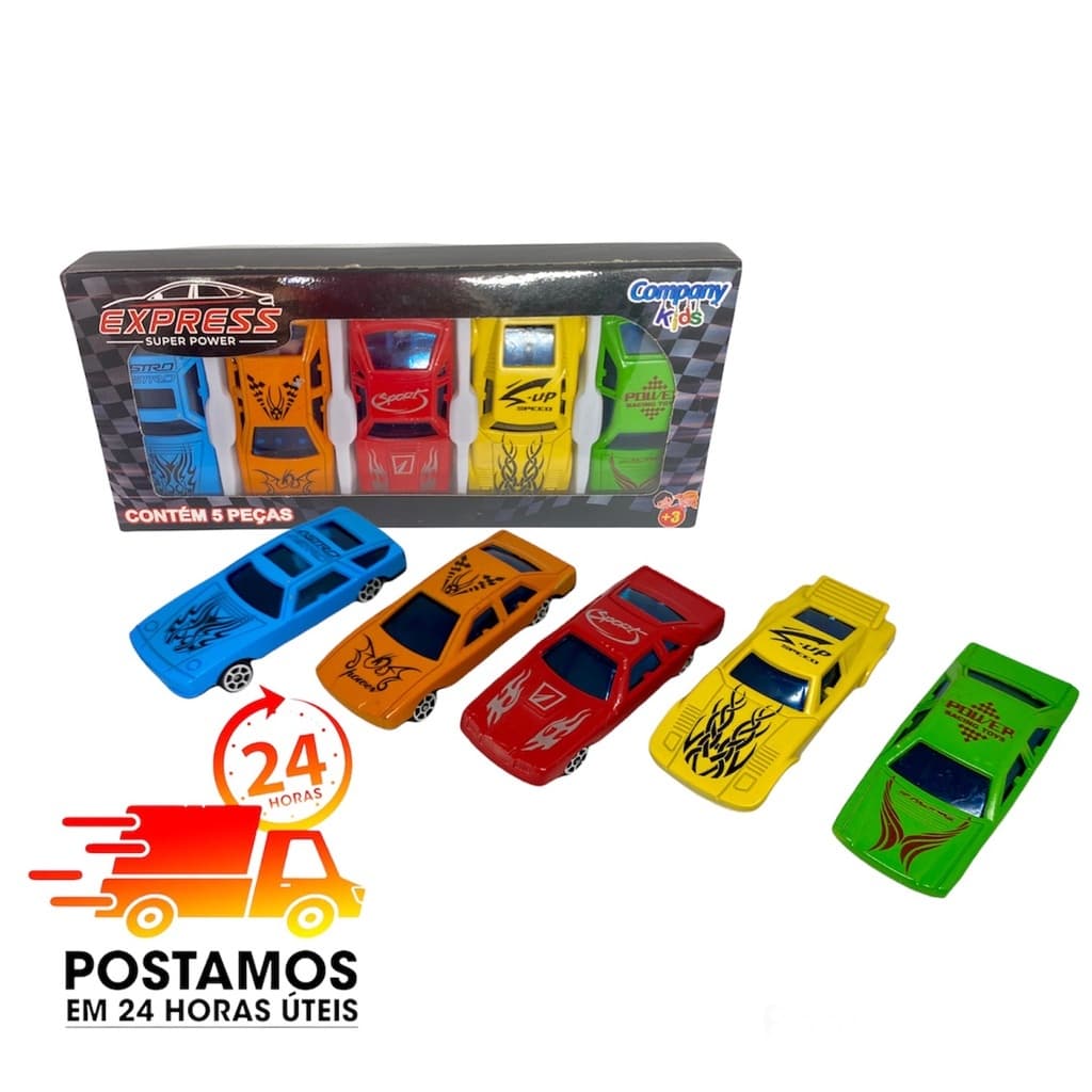 Kit Com 5 Carrinhos Estilo Hot Wheels