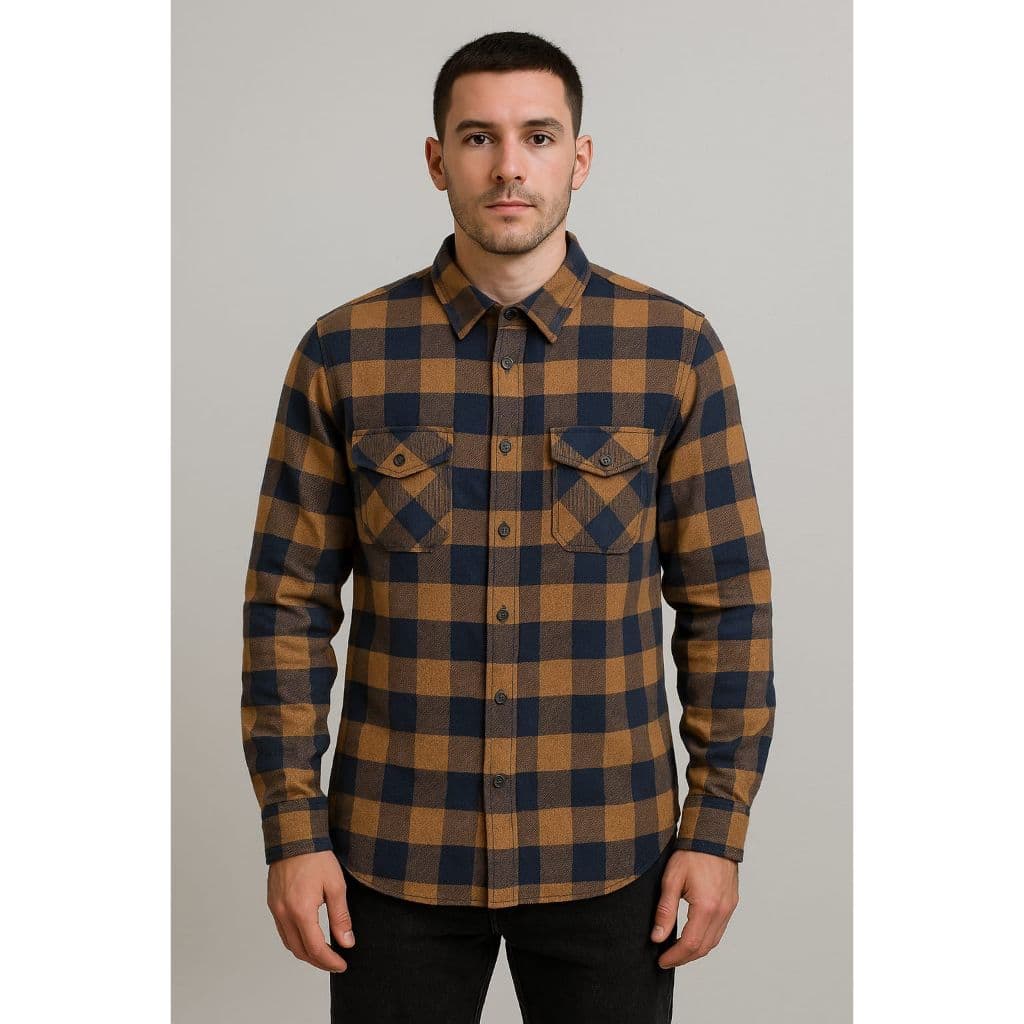 Camisa Xadrez Masculina Flanelada Manga Longa Social Festa Inverno Country Cowboy