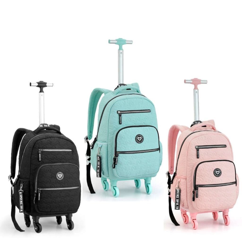 Mochila MR41484 Escolar de Rodinha Matelasse Estrelas Cores Seanite