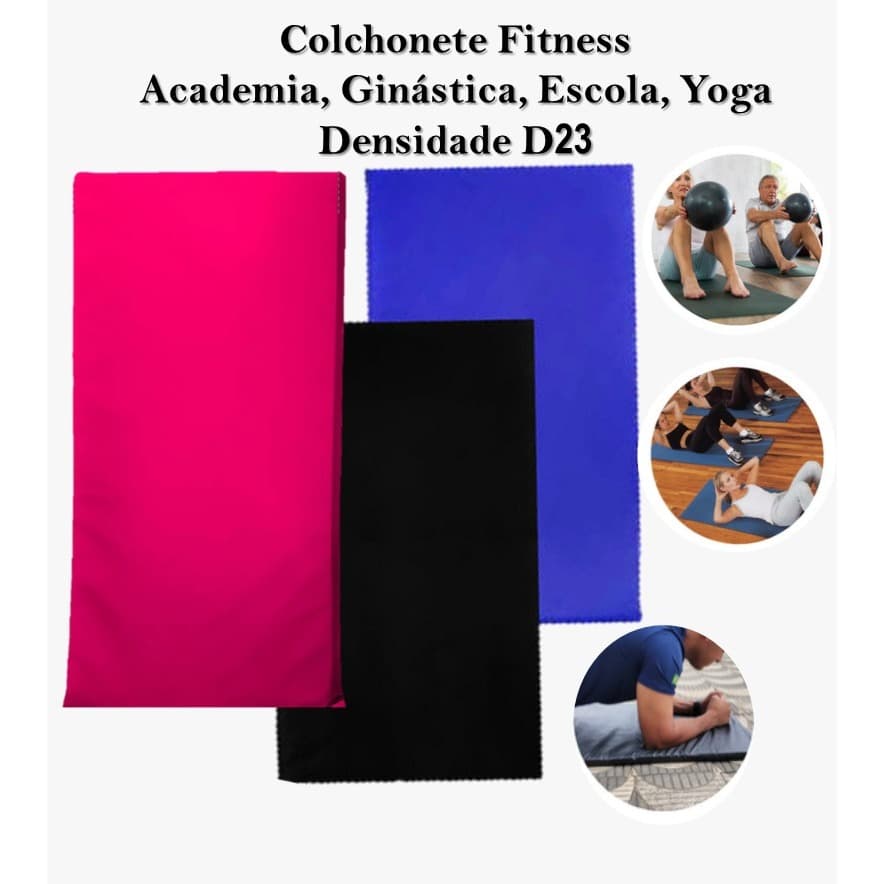 Colchonete Impermeável Fitness Densidade Espuma D26 Malhação Academia Treino Yoga Pilates *90x40x2cm*