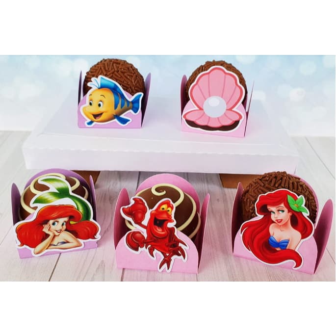Forminhas Personalizadas p/ Doces 50/100/150/200 unid -Tema -A Pequena Sereia ATENÇÃO LEIA DESCRIÇÃO