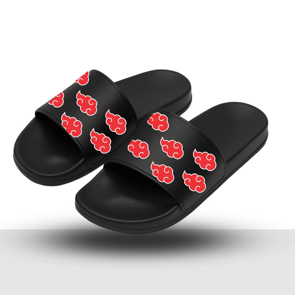 Chinelo Slide Naruto Akatsuki Preto Confortável Antiderrapante