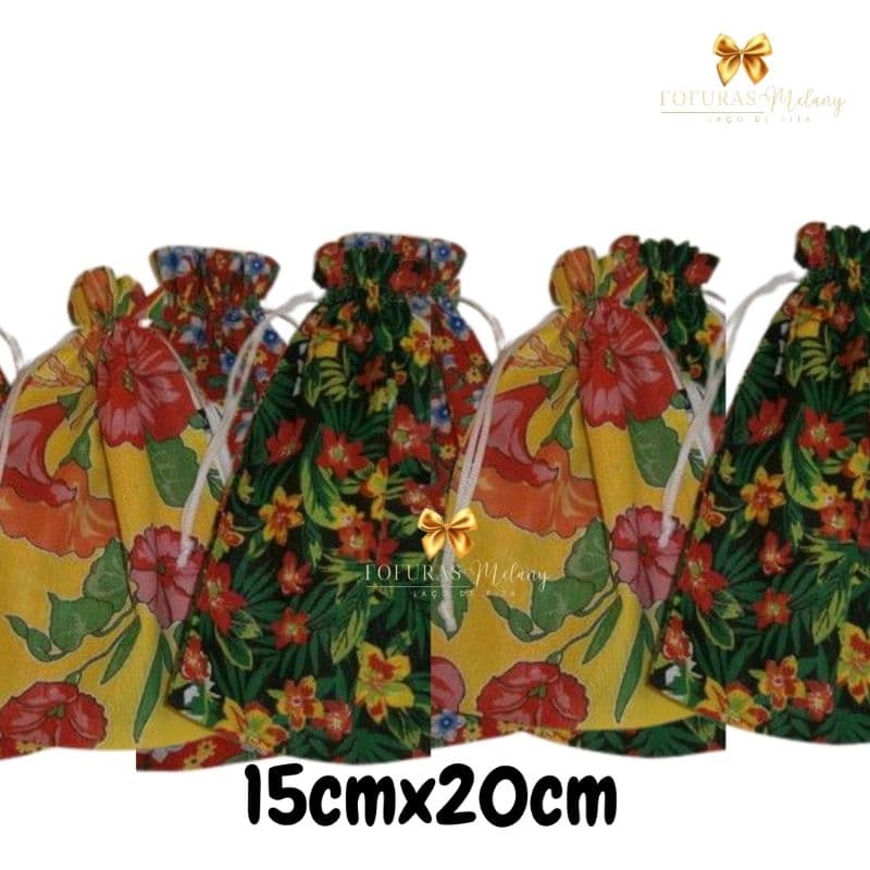 [PRONTA ENTREGA]10 Saquinho Embalagem chita Floral Julina