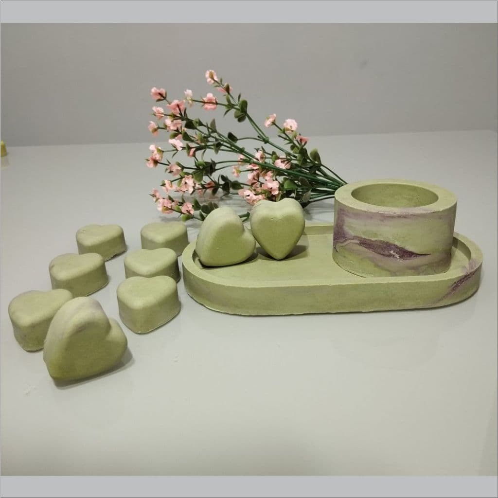 kit com 2 a 6 und de Bandeja Decorativa. Bandeja de Gesso Oval  decoração Porta Joia, guarda brincos branco /marmorizad